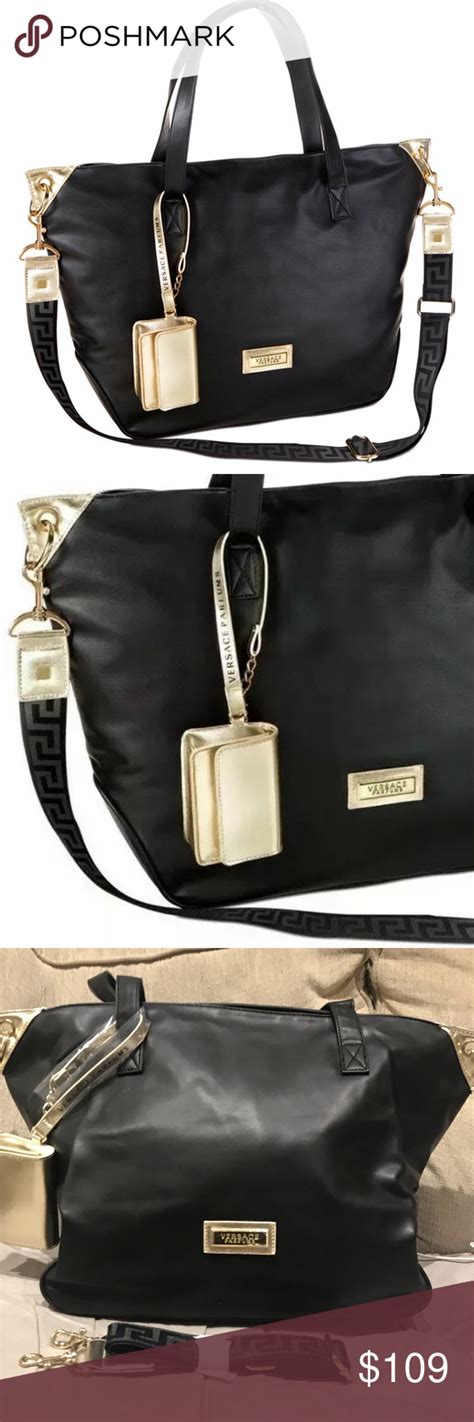 versace tote perfume|Versace black tote weekender bag.